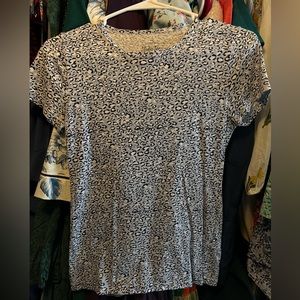 J. Crew Baby Blue Leopard Print Studio Tee - NWOT - XS